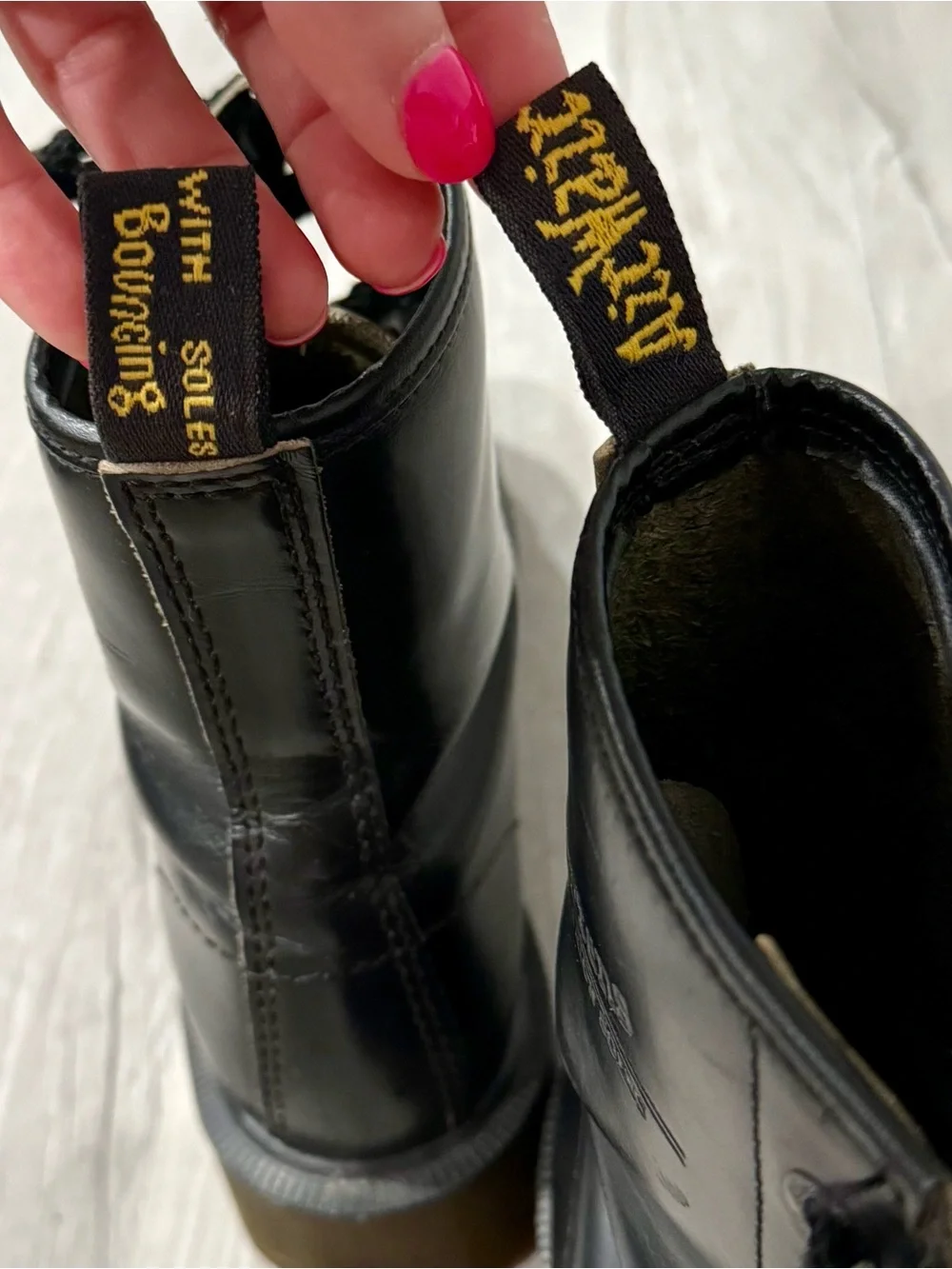 Vintage Dr. Martens Black 8-Eye Lace-Up Leather Combat Boots